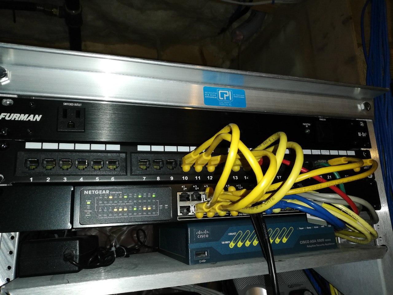 Network switch and Home patch panel.