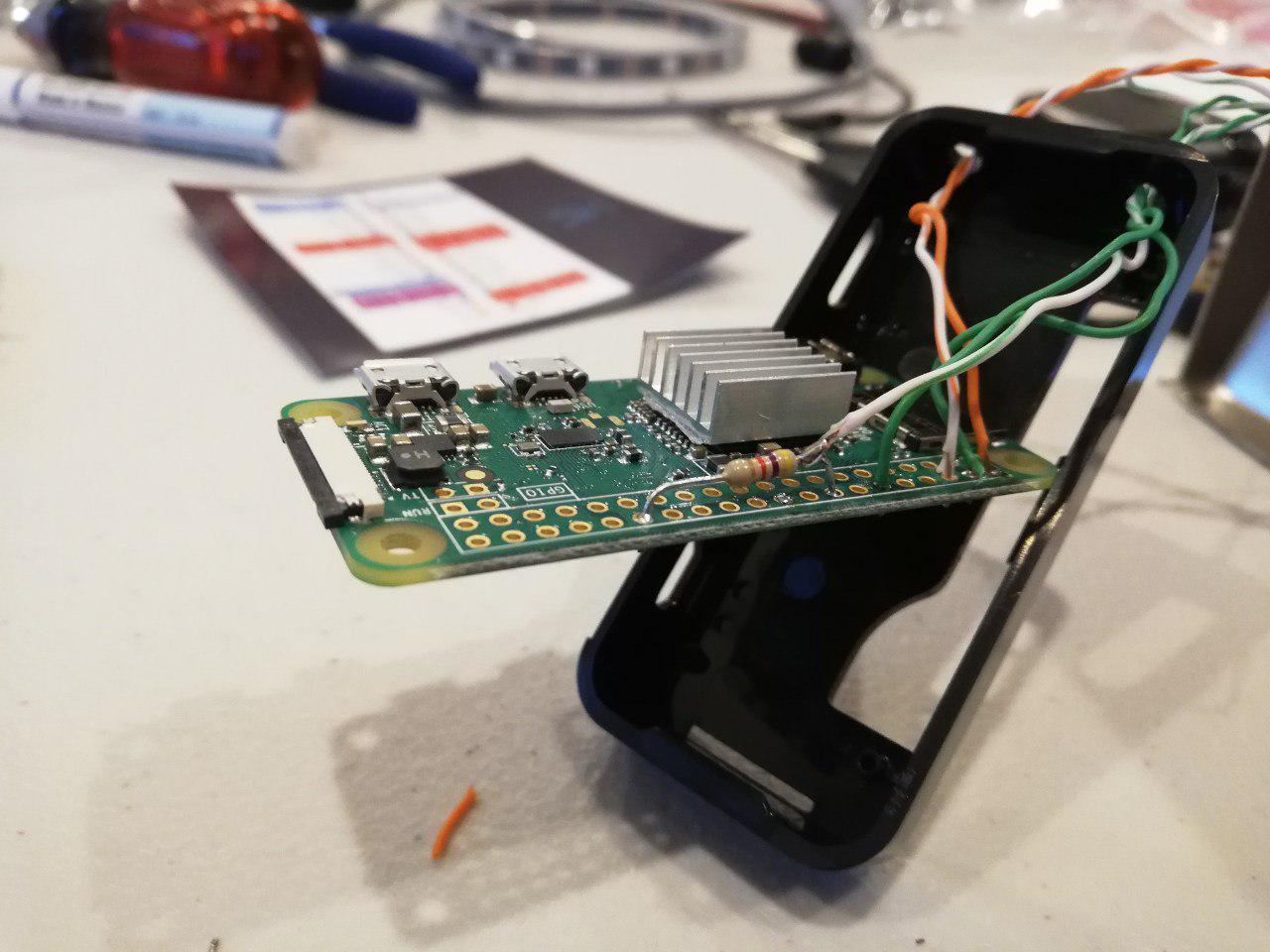 Wiring of Raspberry Pi for LED signal and switch sensing.